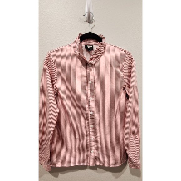 W BY WORTH Red White Long Sleeve Button Down Shirt - Picture 1 of 3